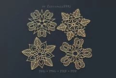 Poinsettia SVG DXF PNG cut files, Mandala Christmas Flower Product Image 2