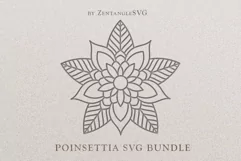 Poinsettia SVG DXF PNG cut files, Mandala Christmas Flower Product Image 1