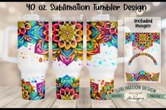 Rainbow Mandala Seamless 40 oz Sublimation Tumbler Design Product Image 1