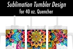 Rainbow Mandala Seamless 40 oz Sublimation Tumbler Design Product Image 2