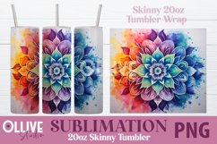 Mandala Sublimation 20oz Tumbler Wrap PNG Product Image 2