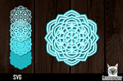 3d layered mandala svg, layered paper cut Product Image 1