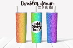 Mandala Rainbow Tumbler Wrap Design With Blank Space Product Image 1