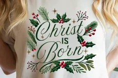Christ is Born PNG, Classic Christmas Sublimation Design Product Image 6