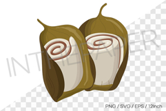 Wild smilax leaf wrapped manggaetteok PNG SVG Korean dessert Product Image 1