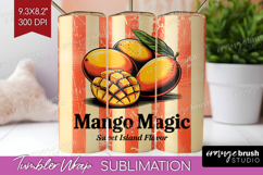 Mango Vintage Fruit Tumbler Wrap Summer Tumbler PNG Product Image 1