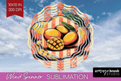 Mango Vintage Fruit Wind Spinner Sublimation PNG Summer Product Image 1