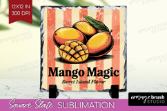 Mango Vintage Fruit Slate PNG Summer Square Slate Product Image 1