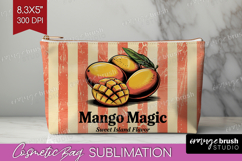 Mango Vintage Fruit Cosmetic Bag Summer Makeup Bag PNG Product Image 1