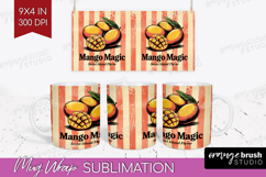 Mango Vintage Fruit Mug Wrap Summer Mug PNG Sublimation Product Image 1