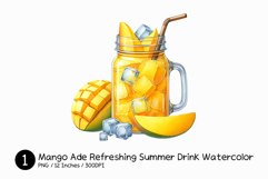 Mango Ade Refreshing Summer Drink Watercolor Png Soda Juice Product Image 1