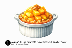 Mango Crisp Crumble Bowl Dessert Watercolor Png Treats Product Image 1