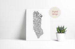 Manhattan Neighborhoods Typography Map - Digital Design Product Image 2