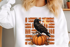 Preppy Textured Halloween Raven Pumpkin Product Image 2