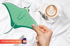 Manta Ray Sticker, Manta Ray Art Sticker, Ocean Animal Art Product Image 1