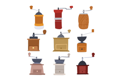 manual coffee grinder set cartoon Product Image 1