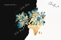 Watercolor Flower Map Clipart | Watercolor Ocean PNG Product Image 2