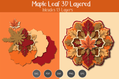 3D Layered Maple leaf Mandala Product Image 1