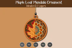 Maple leaf mandala ornament Product Image 3