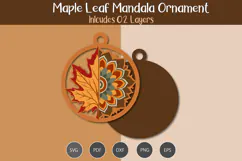 Maple leaf mandala ornament Product Image 2