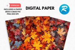 Maple Leaves Digital Paper, Leaves Background Product Image 1