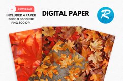 Maple Leaves Digital Paper, Leaves Background Product Image 1