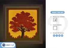 Maple Tree 3D Layered Paper Cut - The Tree 3D Shadow Box Product Image 3
