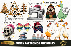 Funny Cartoonish Christmas Clipart Bundle Product Image 1