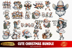 Cute Winter Christmas Clipart Bundle | Cute Christmas PNG Product Image 1