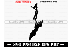 Maranacook Lake Maine Map SVG PNG DXF EPS PDF Product Image 1