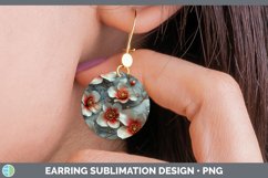 GorgeousMarble 3D Flowers Round Earrings design.