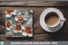 GorgeousMarble 3D Flowers Square Coaster design.