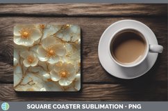 GorgeousMarble 3D Flowers Square Coaster design.