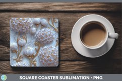 GorgeousMarble 3D Flowers Square Coaster design.