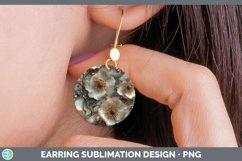 GorgeousMarble 3D Flowers Round Earrings design.