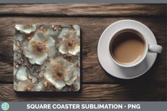 GorgeousMarble 3D Flowers Square Coaster design.