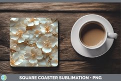 GorgeousMarble 3D Flowers Square Coaster design.
