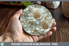 GorgeousMarble 3D Flowers Round Coaster design.