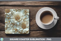 GorgeousMarble 3D Flowers Square Coaster design.