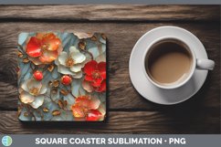 GorgeousMarble 3D Flowers Square Coaster design.