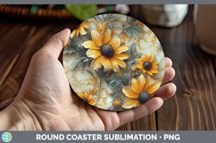 GorgeousMarble 3D Flowers Round Coaster design.