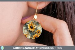 GorgeousMarble 3D Flowers Round Earrings design.