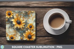 GorgeousMarble 3D Flowers Square Coaster design.