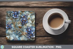 GorgeousMarble 3D Flowers Square Coaster design.