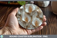 GorgeousMarble 3D Flowers Round Coaster design.