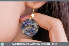 GorgeousMarble 3D Flowers Round Earrings design.