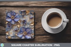 GorgeousMarble 3D Flowers Square Coaster design.