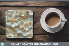 GorgeousMarble 3D Flowers Square Coaster design.