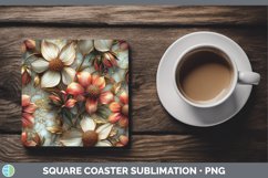 GorgeousMarble 3D Flowers Square Coaster design.
