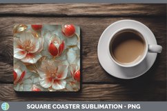 GorgeousMarble 3D Flowers Square Coaster design.